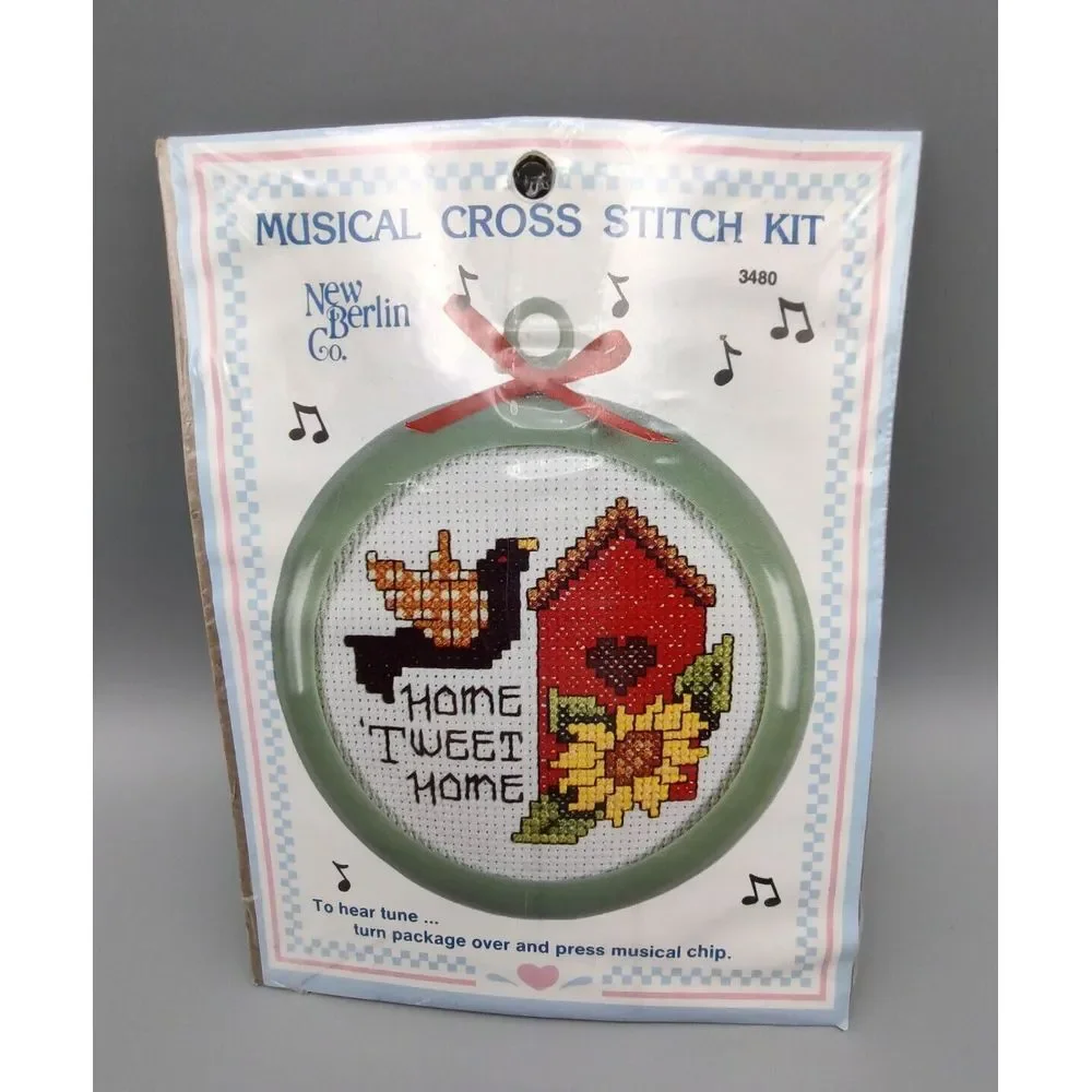 Musical Cross Stitch Kit Complete New Berlin 3480‎ Home Sweet Home Frame New